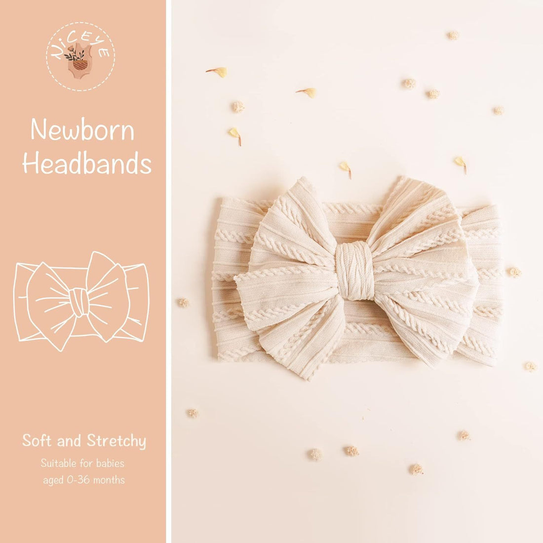 Handmade Baby Headbands Soft Stretchy Nylon Hair Bands