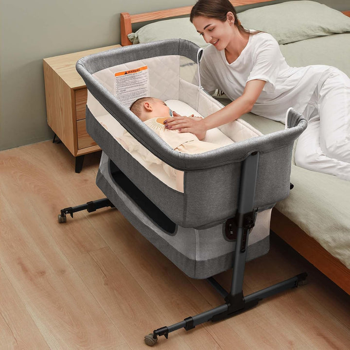 150D Encrypted Cationic Cloth , Grey, Bassinet Bed For Babies