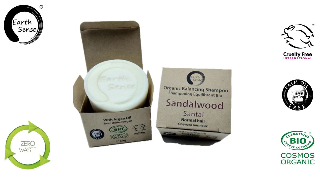 Organic Certified Balancing Solid Shampoo - Sandalwood - Normal & all